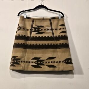 Tasha Polizzi Skirt Womens Small Tan Brown Mini Skirt